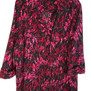 Maggie Barnes Button Front Colorful Tunic 0X